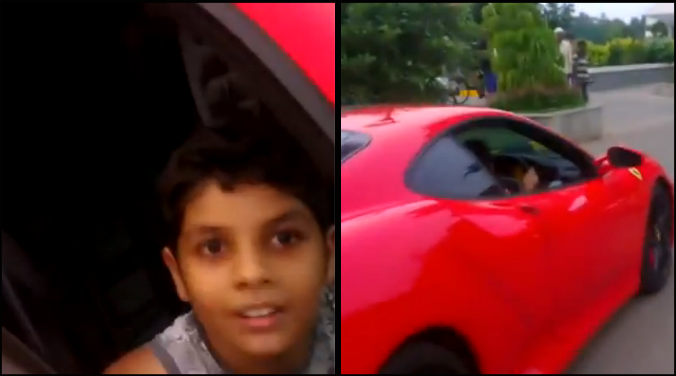 Indien, Kerala, Barn, Ferrari
